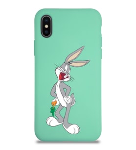Apple iPhone XS Max  Lansman Kılıf Bugs Bunny Tasarımlı Altı Kapalı İçi Kadife Kaplı  Kapak (Şeffaf)
