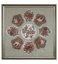 e38 EL İŞÇİLİĞİ KURDELE NAKIŞ TABLO 68 * 68 cm - 4148