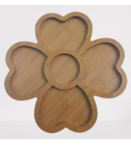 Sunum Tabak 12233 Kalpli Model Ahşap MDF Lam 4 göz 4 Adet EL Yapım (Kahverengi)