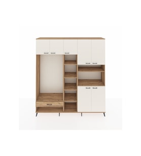 Hyperion Dolap 11 Raflı Tek Çekmeceli 7 Kapaklı 220x44x243 Çam-Aytaşı/Çam