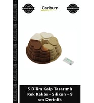 Özel Üretim Profesyonel Yanmaz Yapışmaz 5 Dilim Kalp Tasarımlı Kek Kalıbı Silikon 9 cm Derinlik