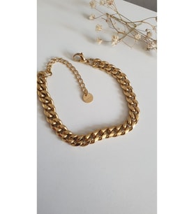 SARMAL ÇELİK BİLEKLİK KADIN ZİNDİR GOLD 316 L ÇELİK RENK ATMAZ GARANTİLİ ANTİALERJİK  18 CM