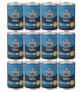 Reflex Plus Jöle İçinde Et Parçacıklı Alabalıklı ve Ton Balıklı Yetişkin Kedi Ko (Siyah)