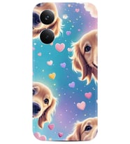 Poco X8 Pro Kılıf Kalp ve Köpek Desenli Baskılı Silikon Kapak