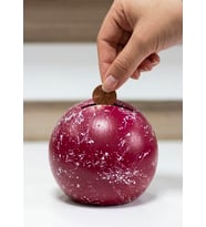 El Yapımı Seramik Küre Kırılabilir ve Alt Kapaklı Tekrar Kullanılabilir Kumbara (Pembe)
