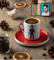 Kişiye Özel Karikatürlü Asker Türk Kahvesi Fincanı 30 Ağustos Zafer Bayramı Hediyesi