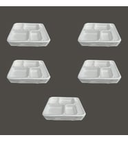 Dağyüce Tek Kullanımlık Köpük 5 Bölmeli Tabldot Köpük Tabak - 26.5x35 Cm. - 10 Adetlik 5 Paket