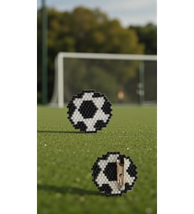 Miyuki Boncuk El Yapımı Futbol Topu Broş - Yaka İğnesi