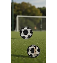 Miyuki Boncuk El Yapımı Futbol Topu Broş - Yaka İğnesi
