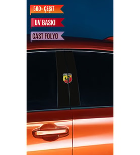 Araç Kapı Direk Kaplama Folyosu Araba Markaları (Sağ Sol Takım) (2 Adet) - 22x50 (Çok Renkli)