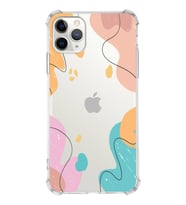 Apple iPhone 11 ProMax Uyumlu Köşe Korumalı Antişok  Kapak Karışık Renkler Tasarımlı Şeffaf  Kılıf