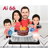 Kişiye Özel Ahşap Biblo - Aile Karikatür Biblo - 4 Kişilik Aile Biblo 27