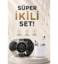 Akıllı Saat Ve Kulaklık Seti Dokunmatik Ekran 5.0 Bluetooth Bağlantılı Sesli Görüşme