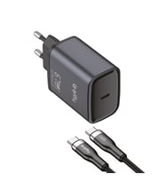 Gritty GAN 67W Notebook Şarjlı USB-C Hızlı Şarj Aleti+Type-C to Type-C Şarj Kablosu ( 100cm) Siyah(GC-C67CC)