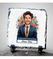 Kişiye Özel Hediye Karikatürlü En İyi Erkek Dijital Pazarlama Uzmanı Dekoratif Taş