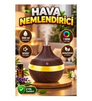300 ml Ultrasonik Oda Kokusu Difüzörü – Aromaterapi Uyumlu 7 Renk LED Aydınlatmalı
