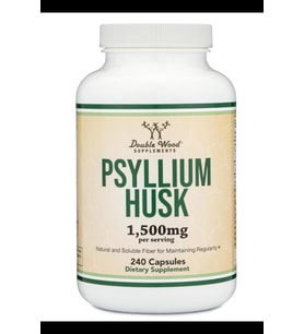Double Wood Psyllium Husk (240 Capsul 1,500mg Per Serving) Natural and Soluble Fiber for Maintaining Regularity 3937 (Renksiz)