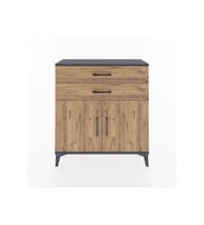 Arges Şifonyer Tek Raflı 2 Çekmeceli 2 Kapaklı 88x30x96 Antrasit-Çam