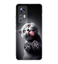 PrintiFy Xiaomi Mi 12 ile Uyumlu Kedi 2 Kamera Korumalı Şeffaf Kılıf