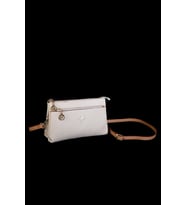 Nas Bag Kadın Çapraz ve Clutch Çanta Bilek ve Çapraz Askılı - Krem Camel Gofraj