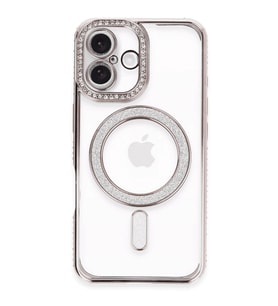 İphone 16 Kılıf Joke Simli Magneticsafe Kılıf - Pembe