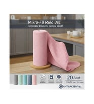FB Cup (20'li Rulo) Mikro-Fb Çok Amaçlı %100 Mikrofiber Temizlik Bezi 25X32 Kopart Kullan (Pudra Pembesi)
