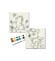 Okul Etkinliği-2'li Tuval Boyama Seti. 20x20 Cm Uv Baskı 6 Akrilik Boya 1 Fırça-model-403