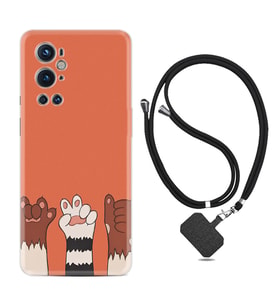 Tecno Spark 9 Pro Kılıf Resimli Boyun Askılı İpli Desenli Silikon Series Three Hand 1818