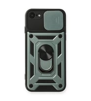 Apple İphone 7 Kılıf Pars Lens Yüzüklü Silikon - Yeşil