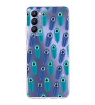 PrintiFy Tecno Camon 18 ile Uyumlu 1mm Slim Fit Nazar Boncuğu 4 Baskılı Şeffaf  Kılıf