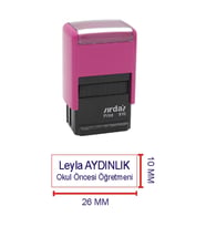 SIRDAŞ 910 İSİM ÜNVAN KAŞESİ - PEMBE MAKİNA- MAVİ MÜREKKEP