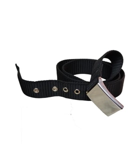 Metal Tokalı Nikelaj Kaplı Siyah Renk Örgü Bez Kemer En:4 cm Uzunluk:120 cm
