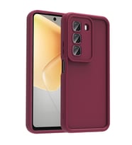 İnfinix Hot 50 4G Kılıf Kamera Korumalı Kalın Kenarlı Viera Silikon Case (Mürdüm)