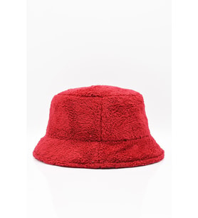 Kırmızı Yumuşak Dokulu Peluş Bucket Şapka