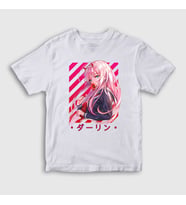 Presmono Unisex Çocuk Beyaz Zero Two V2 Darling In The Franxx T-Shirt 483222tt