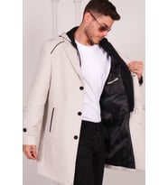 PLT8401 DEWBERRY ERKEK PALTO-DESENLİ BEJ