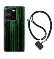 Vivo Y35 Kılıf Resimli Boyun Askılı İpli Desenli Silikon Matrix 1321
