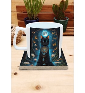 Kediler İllüstrasyon Set 10 - Yelken Fincan Kupa-Taş Bardak Altlığı 2