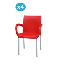 Omnipazar MT-CF880 Mare Plastik Bahçe Balkon Koltuk Sandalye 4'lü Set