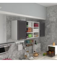 Kenzlife hazır mutfak dolabı biber60 gri mod2 60*160*32 mebran kapak suntalam gövde