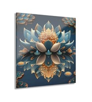 LEYLASER Lotus Çiçeği Cam Tablo Duvar Dekoru Model 1