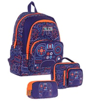 Kaukko Kids Erkek Çocuk Oyun Desenli Üçlü Okul Çanta Seti(Okul Çantası+Beslenme Çantası+Kalemlik)