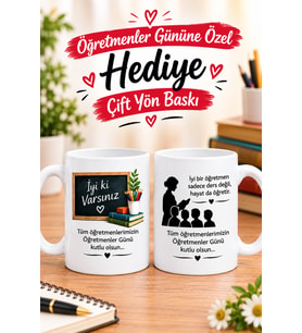 24 Kasım Öğretmenler Günü İçin Anlamlı Kupa Hediyesi Öğretmene Hediye Bardak
