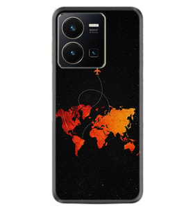 Vivo Y35 Kılıf Silikon Desen Özel Seri İz Bırakan Uçak 1778