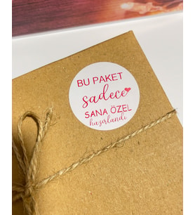 Bu Paket Sadece Sana Özel Hazırlandı Kırmızı Yuvarlak Yapışkanlı Etiket 5x5 cm 100 Adet