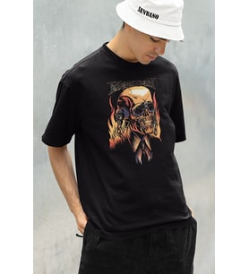 Tasarım Megadeth Baskılı Unisex Oversize Rock Metal Tişört