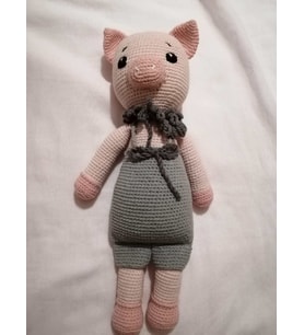 Sevimli Domuzcuk Amigurumi Organik Oyuncak