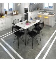 Knsz masa sandalye takımı hem75mazlum byzsyh 130*090 klç 6 sandalye syhsyh kolçaklı