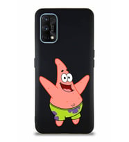 Realme 7 Pro Soft Premier Kapak Patrick Yıldız Tasarımlı Silikon Kılıf - Siyah (Şeffaf)