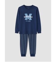 LCW Kids Lacivert Bisiklet Yaka Erkek Çocuk Pijama Takım